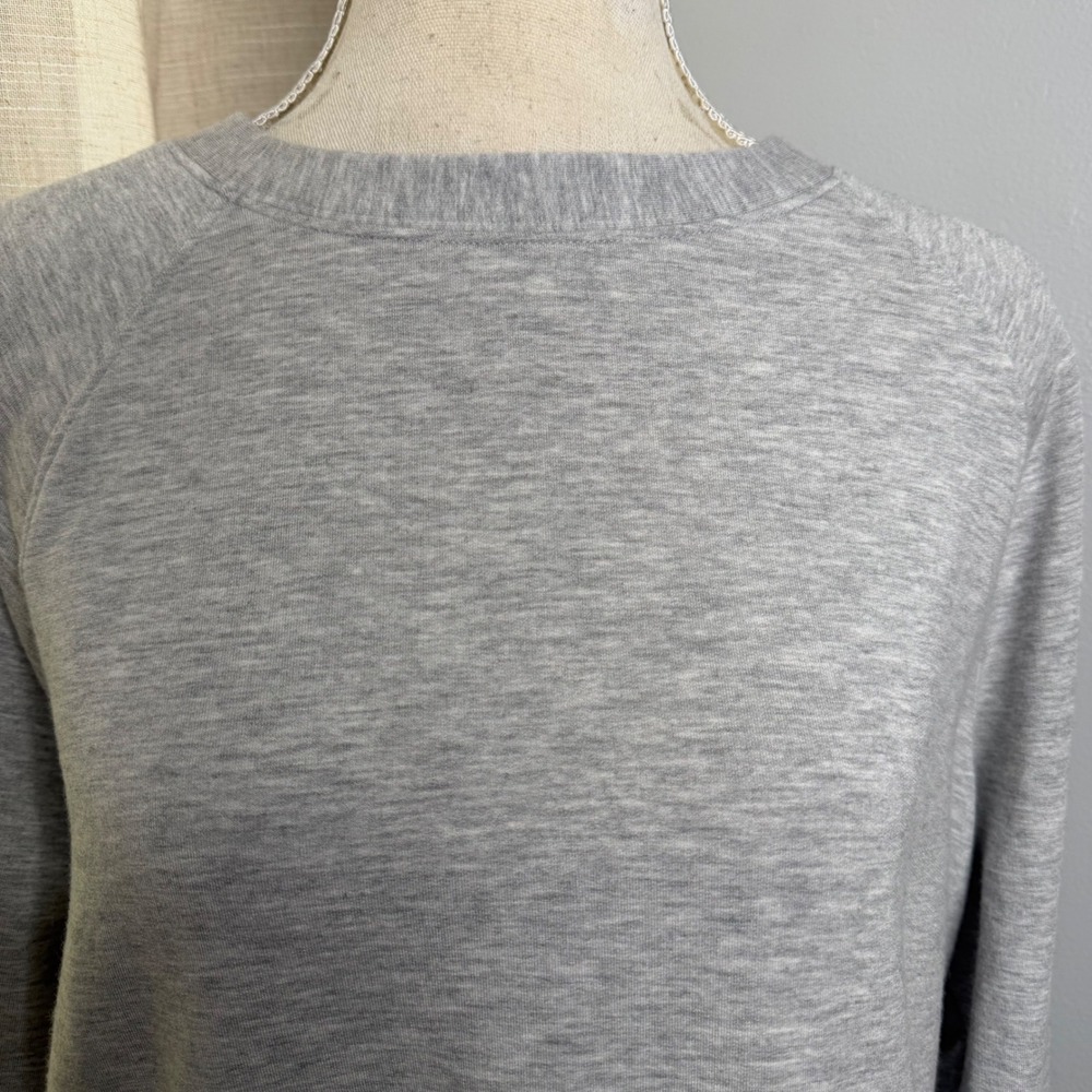 Quince SuperSoft Fleece Sweater Crew Raglan Heather Grey Women's Size Medium M - Picture 3 of 8